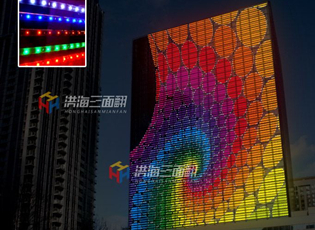 在玻璃幕墻上安裝透明LED顯示屏的工程方案！